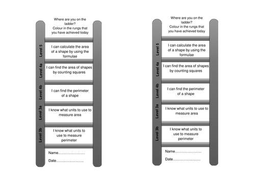 Pupil Self Assessment - Level Ladders | Teaching Resources