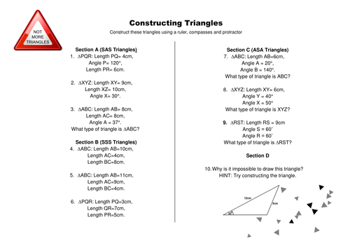 Constructing Triangles | Teaching Resources