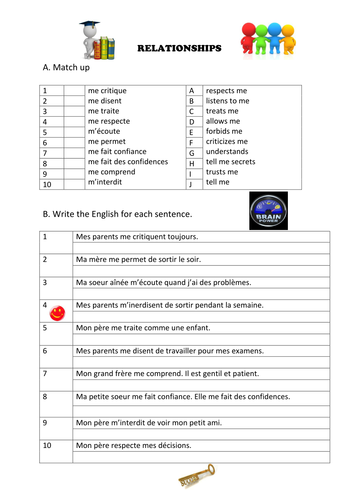 vocabulary and translation work