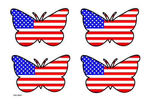 Butterfly themed USA Flag