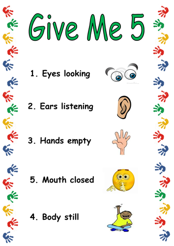 Give me 5 poster by Humii - Teaching Resources - Tes