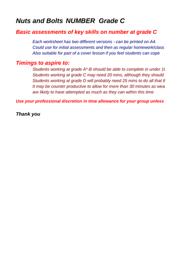 Nuts and Bolts Number