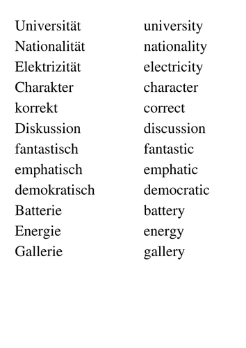 Cognates and Near-Cognates
