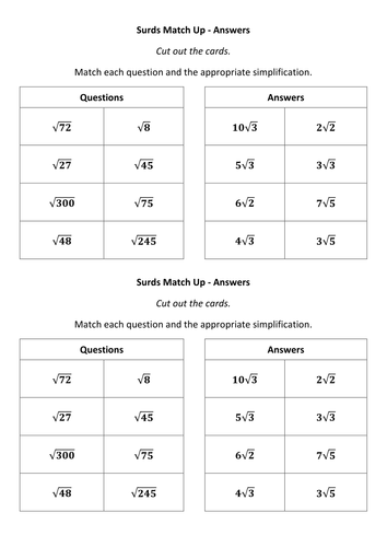 Surds Match Up