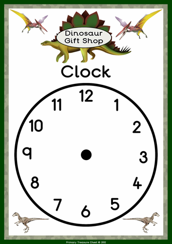 Dinosaur Role Play Shop Clock