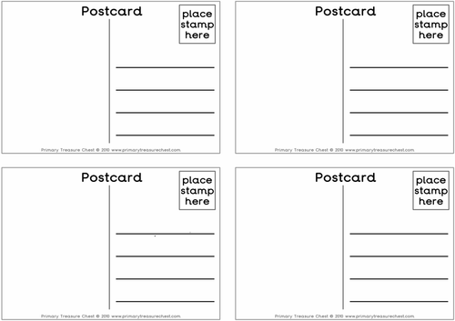 Post Office Role Play - Postcards