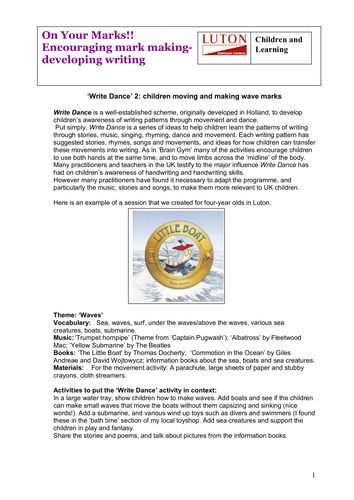 Mark making through movement 2: making waves