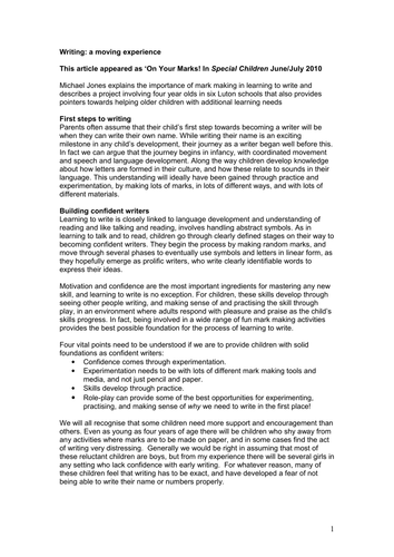 Mark making and movement: using ‘Write Dance’