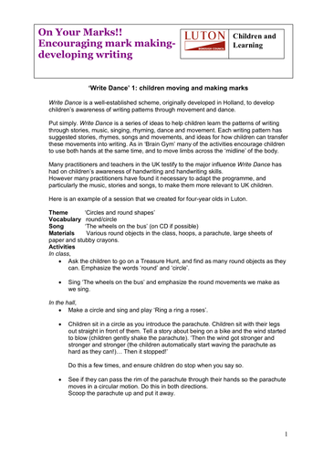 Mark making through movement 1: making circles