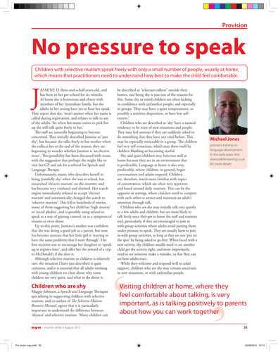 Article - No pressure to speak