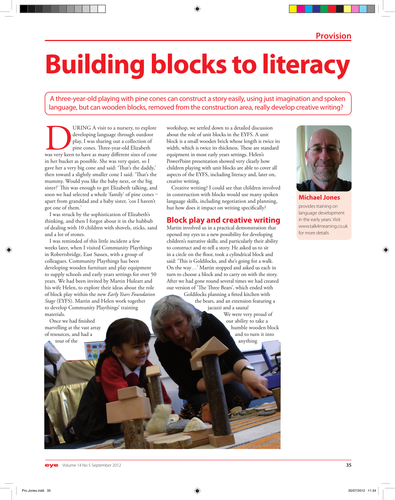 Article - Building blocks to literacy