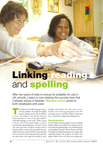 Article - Linking reading and spelling