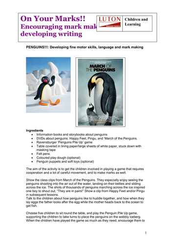Penguins: Developing fine motor skills