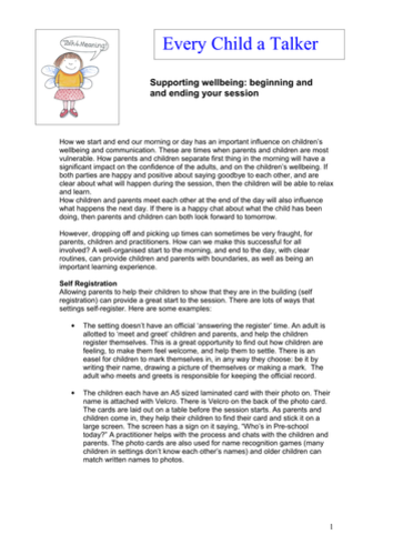 Helping children understand their day