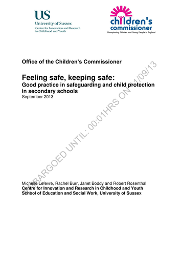 Feeling Safe, Keeping Safe - Report
