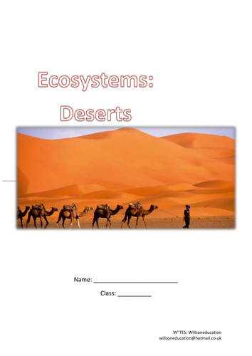 Ecosystems Worksheet Pack - Deserts