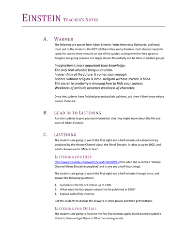English Listening Lesson - Einstein