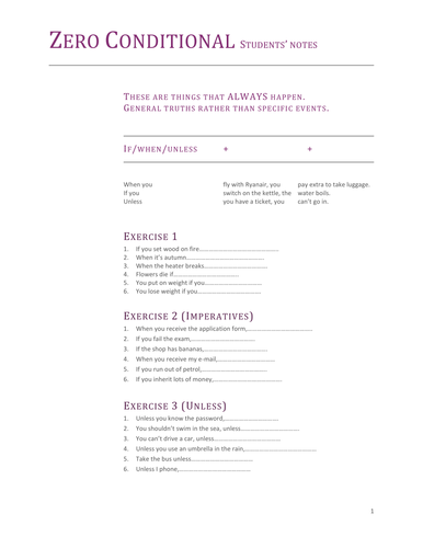 English Grammar Lesson - Zero Conditional