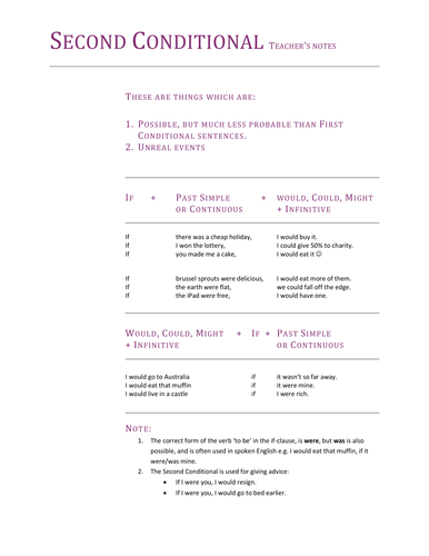 English Grammar Lesson - Second Conditional