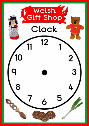 Welsh Gift Shop Role Play Clock