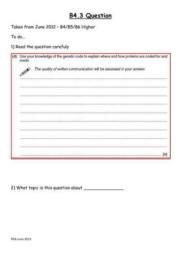 B4 OCR Extended answer practice