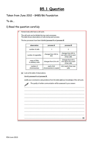 B5 OCR extended answer practice