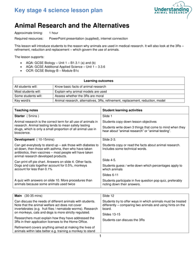 Animal research and alternatives