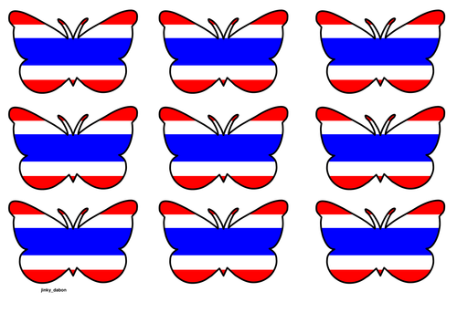 Butterfly themed Thailand Flag