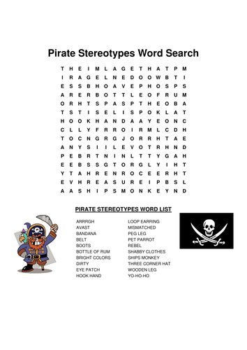 Pirate wordsearch