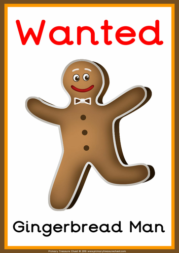 The Gingerbread Man Wanted Poster