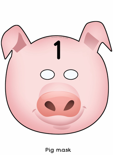 Three Little Pigs numbered role play masks | Teaching Resources