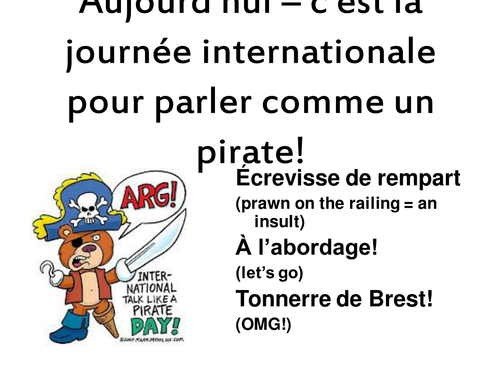 Talk like a French pirate