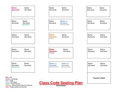 Seating Plan templates