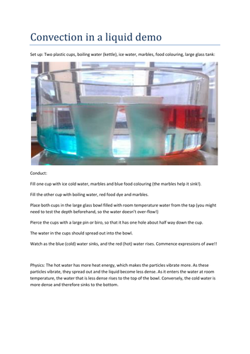 Convection currents in a liquid demo
