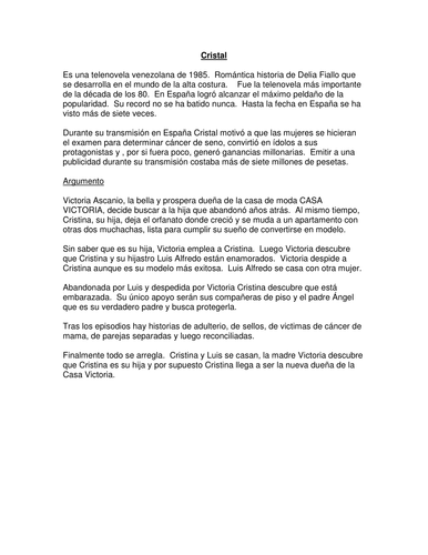 Cristal- Spanish soap opera