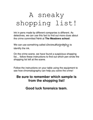 Chromatography investigation