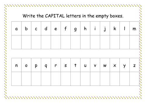 Resultado de imagen para worksheet capital letters