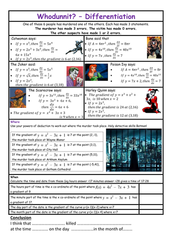 Differentiation Whodunnit