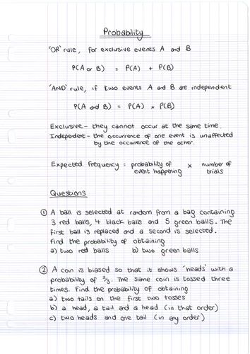 GCSE Higher Tier Probability Questions by wendysinghal - Teaching ...