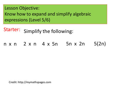 Expanding and Simplifying Alegbraic Expressions