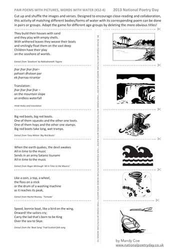 Cut up and shuffle images and verses KS2-4