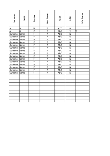 Excel Markbook