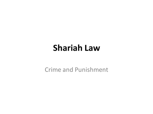 Shariah Law - The Details, Case Studies/ Scenarios, and Activity 