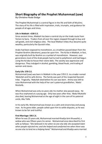 Revision Cards and Worksheets for RE: Islam
