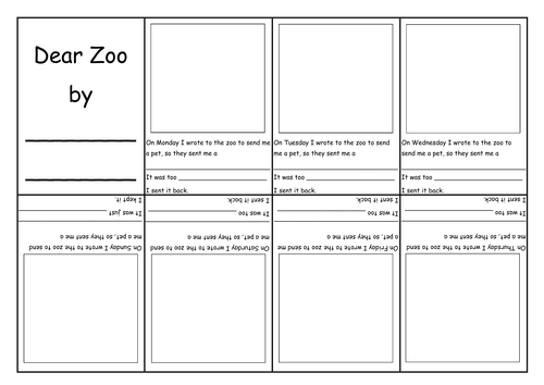 Dear Zoo days of the week zigzag book