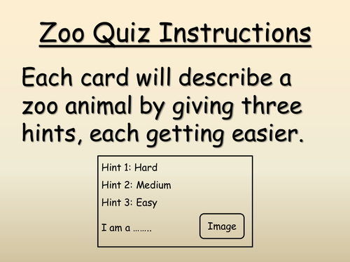 Zoo animal quiz