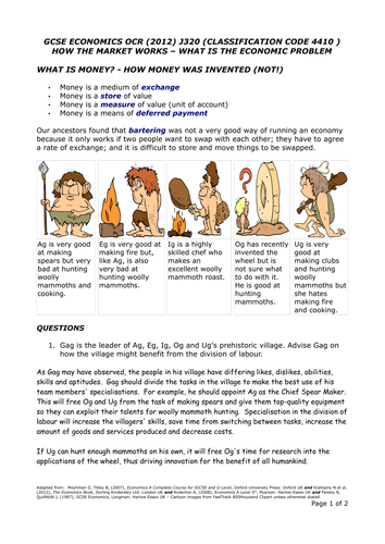 OCR GCSE ECONOMICS WEEK 4.5 ECONOMIC PROBLEM