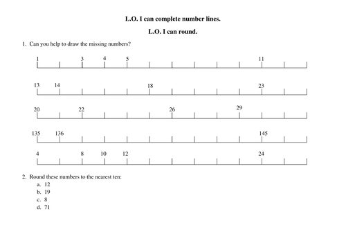 Worksheets for completing scales