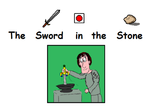 The sword in the stone with symbols