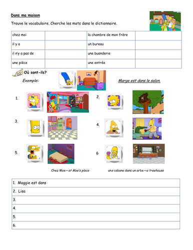 Chez moi et chez les Simpsons